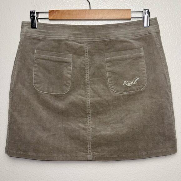 Kuhl Streamline Stretch Corduroy Mini Skirt Snap Front Women's Size 4 Tan - Picture 12 of 16